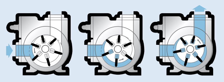 Принцип работы шиберных насосов Blackmer